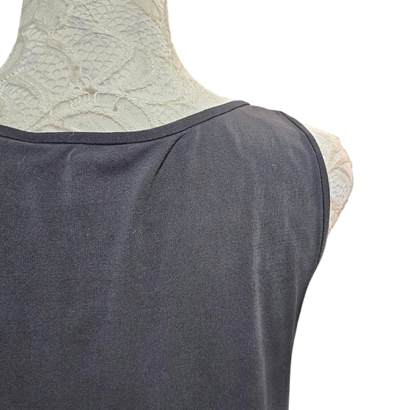 Eileen Fisher Black 100% Silk Georgette Top Capsule Wardrobe Classic Style M - Picture 8 of 10